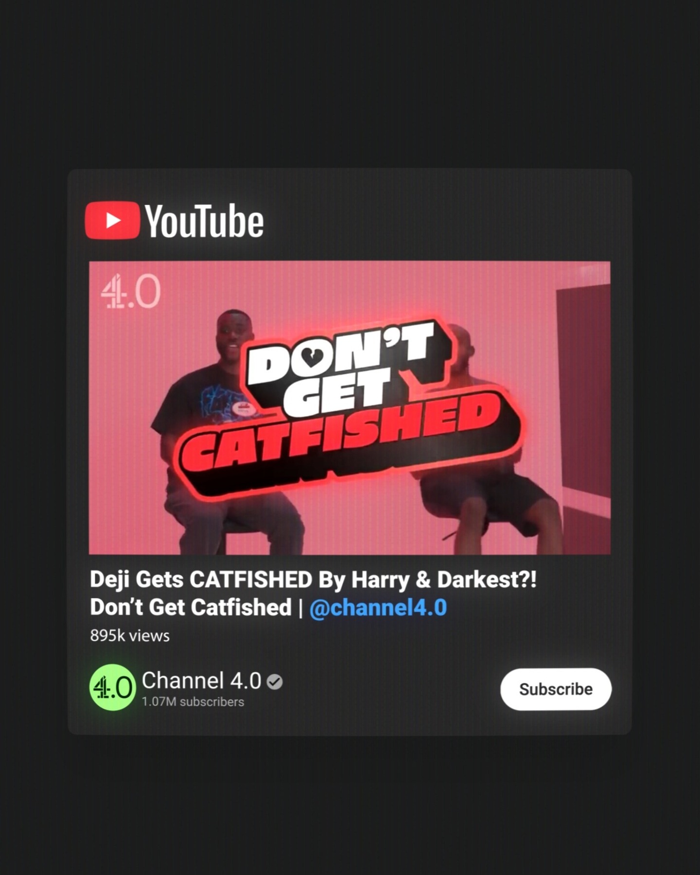 Don't Get Catfished for @channel4.0 💔🎣